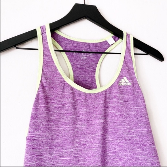 Adidas Purple & Green Racerback Fitness Tank Top - Picture 2 of 5